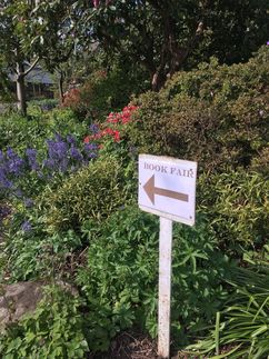 Book Fair Sign at Botanic Gardens Glasgow